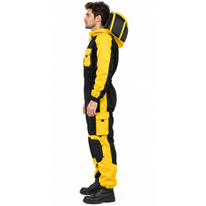 Combinaison d'apiculture avec voile de protection, haute qualité, ventilée, maille 3 couches, bande réfléchissante, fermeture éclair frontale, poignets élastiques, vêtement de travail - Product Image 5