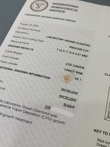 Diamants roses fantaisie taille princesse HPHT CVD cultivés en laboratoire, 1-10 carats, certifiés IGI, clarté VVS, en vrac pour la joaillerie - Vente en gros - Product Image 2