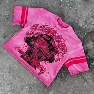 เสื้อยืดโอเวอร์ไซส์ทรงใหญ่พิเศษ ผ้าหนัก 240 กรัม ขอบดิบ ไม่ผ่านการซัก พร้อมปกคอริบ ทรงบ็อกซี่ ผ้าฝ้าย 100% สไตล์ไฮสตรีท - Product Image 1