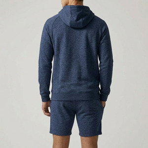 Oversize Men's Sweat Hoodie Shorts Set Mid Elastic Waist Pullover Full Sleeve Hoodie Two Piece Fleece Shorts Set Men - Product Image 2