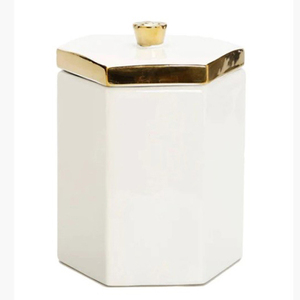 Newest Design Embossed Texture Canister <b>Jar</b> Set of 2 Stainless Steel Metal Round Shape with Golden Finish Plastic Material - Product Image 2