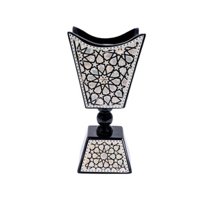 เตาเผาบัคฮูร์ไม้แกะสลักลายอาหรับแบบพกพา พร้อมที่วางกำยานอูด ดีไซน์ตกแต่งสำหรับบ้านสไตล์ตะวันออกกลาง - Product Image 6