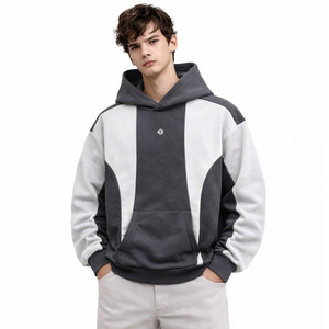 Sudadera con Capucha de Algodón y Felpa para Hombre, Diseño Color Block, con Logotipo Personalizado, Estilo Urbano, Sudaderas de Primera Calidad, Personalización de Marca - Product Image 1