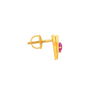 Boucles d'oreilles clous en forme de cœur rose doré avec perles et diamants - Product Image 3