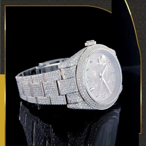 Reloj de lujo para mujer, de acero inoxidable, con diamantes, Tonneau, 42mm, analógico, con fecha, movimiento de cuarzo, cierre plegable, cristal de zafiro - Product Image 4
