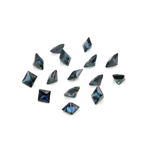 Saphirs bleus naturels non traités, carrés calibrés de 3 mm, pierres précieuses de saphir bleu naturel facettées pour la création de bijoux - Product Image 5
