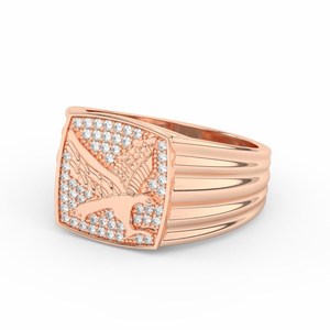 2CT D VVS1 Moissanite Eagle Signet <b>Ring</b> Gold Plated Sterling <b>Silver</b> Vintage Engagement Bird Iced Statement <b>Ring</b> <b>for</b> <b>Men</b> Women - Product Image 6