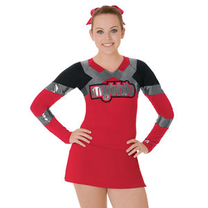Costume de pom-pom girl personnalisable pour femmes, imprimé par transfert thermique, en polyester et élasthanne, jupe, taille XXXS, ensembles d'uniformes de cheerleading - Product Image 2