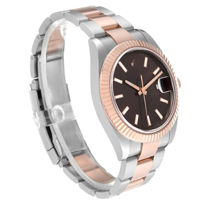 Reloj Mecánico de Acero Inoxidable Unisex de Lujo Personalizado, Completamente Decorado con Esfera Analógica, Números Romanos y Fecha - Product Image 1