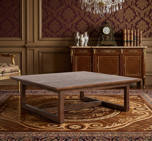 Table basse élégante en teck Kanaya Woodgrad, convertible, durable, artisanale, finition bois massif, design géométrique carré - Product Image 5