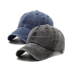 Casquette de papa avec logo brodé personnalisé haut chapeau ajusté style baseball classique à 5 panneaux en jersey de coton imperméable incurvé lavé en détresse - Product Image 6