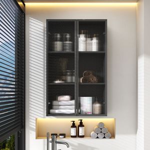 Armadio da Parete con Porta in Vetro per Bagno e Cucina, Ideale per lo Stoccaggio sul Balcone - Product Image 2