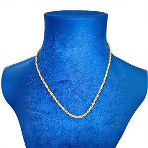 Magnifique Chaîne à Maillons Feuille Fantaisie en Or Massif 22K pour Femme, Collier Fin en Or Jaune Véritable 916 Marqué, Idéal Cadeau Bijou - Product Image 1