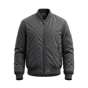 AMKOOR Chaqueta acolchada gris oscuro para hombre, con capucha, cuello alto, forro polar cortavientos, abrigo de invierno con cremallera, corte regular - Product Image 1