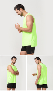 เสื้อกล้ามวิ่งสำหรับผู้ชายระดับพรีเมียม แห้งเร็ว ระบายอากาศได้ดี น้ำหนักเบา ไม่มีแขน พร้อมโลโก้แบบกำหนดเองและฉลากส่วนตัว - Product Image 5