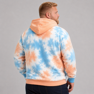 Vente en gros de sweats à capuche tie-dye personnalisés pour hommes, mélange de coton de qualité supérieure, doux et chaud, pull-over décontracté, streetwear urbain, sweat à capuche tie-dye tendance - Product Image 4