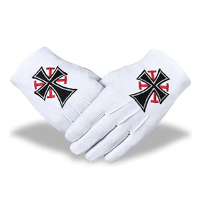 Guantes de cuero blancos con parche de águila hasta la muñeca, colores personalizados, guantes de algodón, estilo liso y duradero - Product Image 2