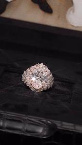 Oval Lab Grown CVD Ring 10K 14K Real Gold Marquise Pear Cut Hybrid Halo Luxury Women's Ring Hip Hop Wholesale B2B Factory Price - Product Image 5