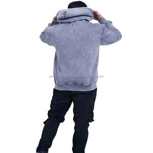 Sudadera con Capucha Corta para Hombre, Colección 2025, 500 Gsm, Gruesa, con Estampado 3D para Impresión Puff, Personalizada, con Cierre, 100% Algodón, Otoño - Product Image 4