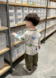 Conjunto de Ropa para Niños de Alta Calidad, Algodón Informal y Cómodo con Estampado de Dinosaurios, Ropa de Moda para Niños Pequeños de Primavera y Otoño - Product Image 3