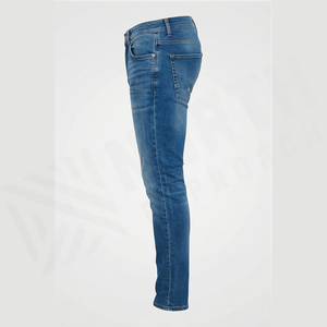 2025 elegante cintura media Slim Straight Fit Plus Size Men Denim Jeans sólido invierno otoño bolsillos diseño pantalones al por mayor - Product Image 2
