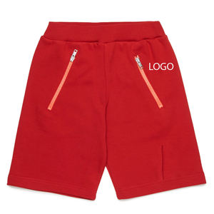 Shorts pour garçons de haute qualité avec coutures et design soignés, fermeture à cordon de serrage à la taille / poches zippées sur le devant, vêtements décontractés avec logo personnalisé - Product Image 1