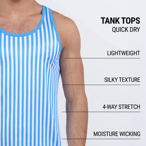 Manufacturer Breathable <b>Vintage</b> Quick Dry Screen Print Custom Blank Ribbed <b>Tank</b> <b>Top</b> High Street Stretchable Sleeveless Jersey - Product Image 3
