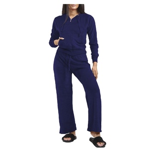 Survêtement en velours pour femmes Logo personnalisé Survêtement en velours Survêtement de jogging Ensemble deux pièces 2026 - Product Image 1