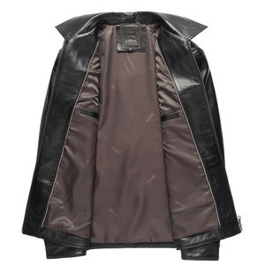 Vestes en cuir de motard noires surdimensionnées coupe-vent imperméables avec logo personnalisé pour hommes - Product Image 3