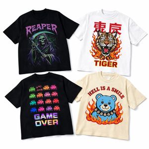 T-shirt Homme Décontracté Streetwear Y2K Rétro Polyvalent Gothique Oversize 100% Coton Respirant Vente en Gros OEM - Product Image 2