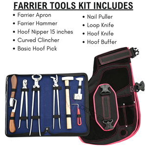 Kit d'outils de fermeur personnalisé avec tablier, cure-crevasses, polissoir à cravasses, extracteur de clous, marteau, pince à cravasses courbée, couteau à cravasses, cisaille à cravasses - Product Image 2