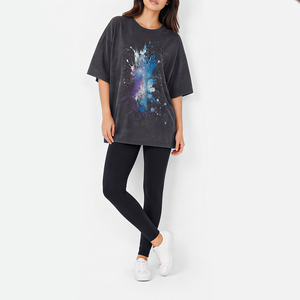 Women's Oversized Crew Neck T-<b>Shirt</b> With Blue Purple <b>Paint</b> Splatter Graphic Print Drop Shoulder Loose Fit T <b>shirt</b> for Women - Product Image 6
