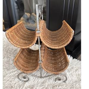 Premium Quality Rattan Wine Rack For Decorative Home Styling And Convenient Wine Bottle <b>Storage</b> On Countertops - Product Image 1