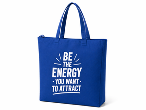 300gsm Royal Blue Canvas <b>Tote</b> <b>Bag</b> 19x17x4 Cotton Zipper Closure <b>Extra</b> <b>Large</b> Reusable Eco Friendly Travel Shopping <b>Bag</b> Long - Product Image 1