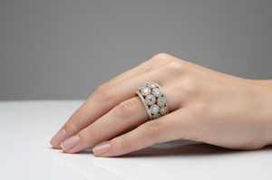 Anillo de Diamantes Redondos para Mujer, Diamantes Naturales y Cultivados en Laboratorio - Product Image 5