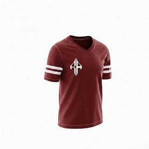 เสื้อฟุตบอลอเมริกันคุณภาพสูง คอวี ฤดูร้อน ผลิตจากโพลีเอสเตอร์ 100% ระบายอากาศได้ดี เสื้อท่อนบนแบบเรียบ ไซส์พลัส โดย RIVIAN ATLANTIC - Product Image 4