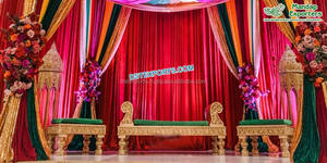 Boda marroquí señoras Sangeet Configuración de escenario boda árabe Sangeet noche escenario musulmán boda Heena fiesta evento decoración EE. UU. - Product Image 6