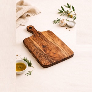 Planche à découper en bois d'acacia premium avec poignée, durable et écologique, pour la cuisine, la viande et les légumes, en promotion - Product Image 4