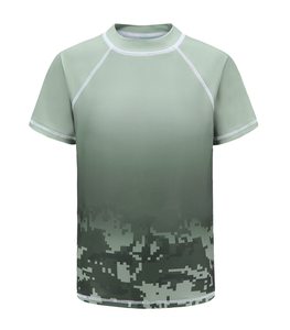 <b>Men's</b> O-Neck Short Sleeve Quick Dry Camouflage Gradient Polyester <b>T</b>-<b>Shirt</b> Sporty Regular Fit Sublimation Print <b>Swimming</b> <b>Shirts</b> - Product Image 6
