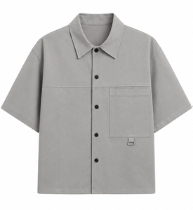 เสื้อเชิ้ตแขนสั้นผู้ชายแบบลำลอง ปกคอพับ เสื้อเชิ้ตฤดูร้อน - Product Image 1
