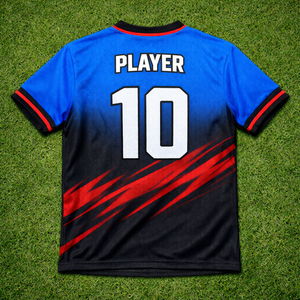 Fabricant de maillots de football OEM, tissu 100% polyester respirant, à séchage rapide, anti-transpiration, coupe ajustée, tailles personnalisées - Product Image 2