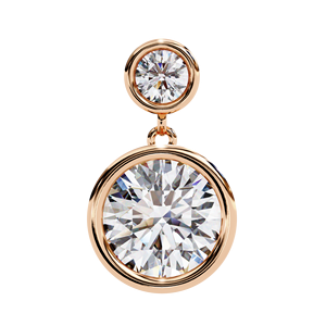 Two Stone Bezel <b>Diamond</b> Drop <b>Earrings</b> – 1.83ctw CVD Lab <b>Diamond</b> 10K 14K 18K Solid Rose Gold Articulated Stud Posts - Product Image 3