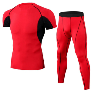 Lightweight High-Waisted Solid Breathable <b>Compression</b> Set <b>for</b> <b>Men</b> Performance Fit <b>Tights</b> Built <b>for</b> Fitness Routines 2-Piece - Product Image 2