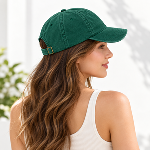 Gorra de Béisbol de 6 Paneles con Logotipo Bordado, Algodón Lavado, Visera Plana, Cierre a Presión, Estampado Casual, para Hombre y Mujer - Product Image 6