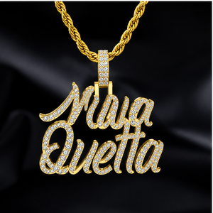 Custom Iced 925 <b>Silver</b> Gold Plated Cursive Name Pendant Moissanite Diamond Pendant Channel Setting Luxury Personalized Jewelry - Product Image 4