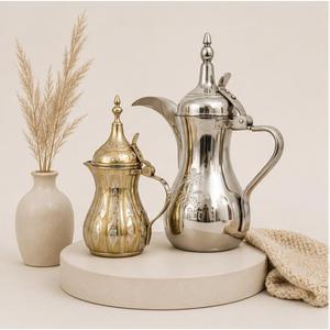 Handcrafted Brass <b>Arabic</b> Coffee Pot Dallah Traditional Gold Finish Middle Eastern Qahwa Maker for Home Decor & Hotel Serveware - Product Image 6