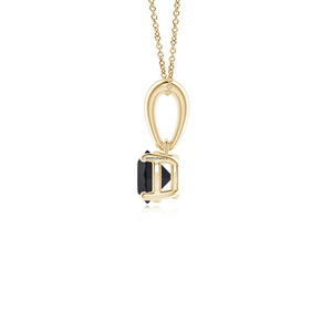 Pendentif solitaire minimaliste rond en diamant noir naturel, à porter tous les jours, bijoux unisexe, or 10K 14K 18K, argent 925 935 - Product Image 4