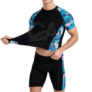 Light <b>Weight</b> Comfortable Swim Wear Men Body Suit Short Sleeve Low Price Men Custom <b>Swimming</b> Body Suit - Product Image 6