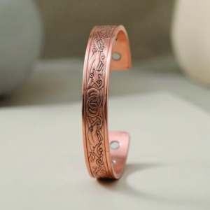 Pulsera Magnética de Cobre Puro de Moda, Brazalete Abierto Ajustable con Imanes de Neodimio de Alta Resistencia para el Dolor Articular - Product Image 4
