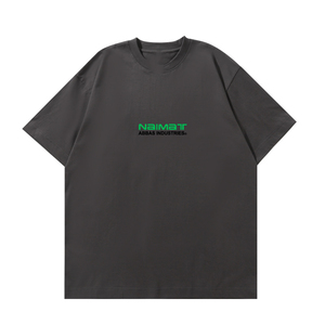 ไนมัตเสื้อยืดแขนสั้นผู้ชายสีดำทรงเข้ารูปพิมพ์ลายโลโก้สีเขียวเสื้อผ้าลำลองแนวสตรีทผ้าฝ้ายคอโอ - Product Image 2